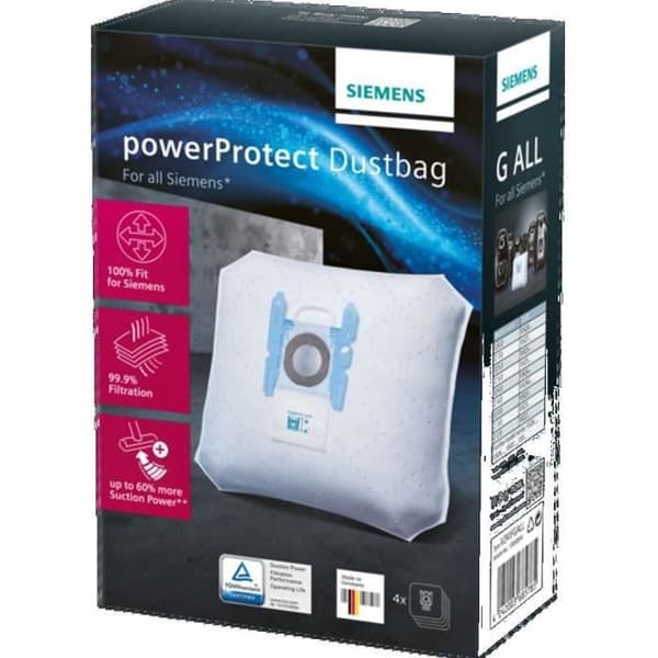 Säckar för dammsugare mikrofiber (x4) PowerProtect Dammsugarpåse Siemens (17000816)