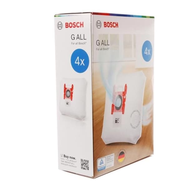 Förpackning med 4 påsar av typ G (166350-44350) - Dammsugare - BOSCH, SIEMENS, GIRMI, UFESA, ENTRONIC (14004)