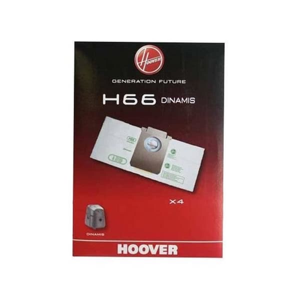 Dammsugarpåsar - HOOVER - H66 - Förpackning med 4 påsar - Kompatibel med flera modeller