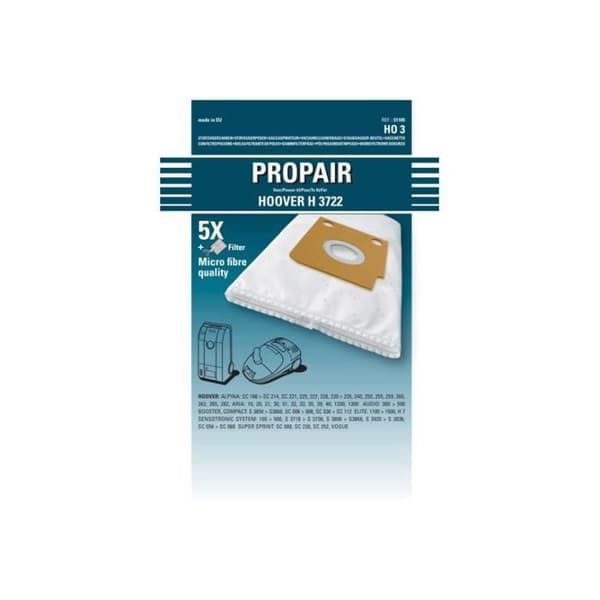 HOOVER - PROPAIR VAKUUMPÅS S3722-3736 5 DELAR + 1 MIKRO-FILTER -