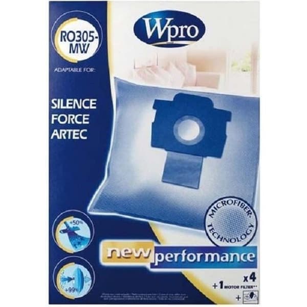 SACS ASPIRATEUR 4 SACS + 1FM KOMPATIBEL SILENCE FORCE FÖR DAMMSUGARE ROWENTA 481281719426