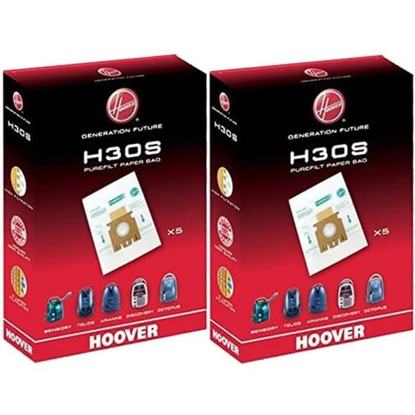 Paket med 10 H30S påsar för Hoover dammsugare - Vit - Blandat