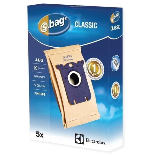 MENALUX S-Bag Long Performance E200B dammsugarpåse - Paket med 5 dammsugarpåsar