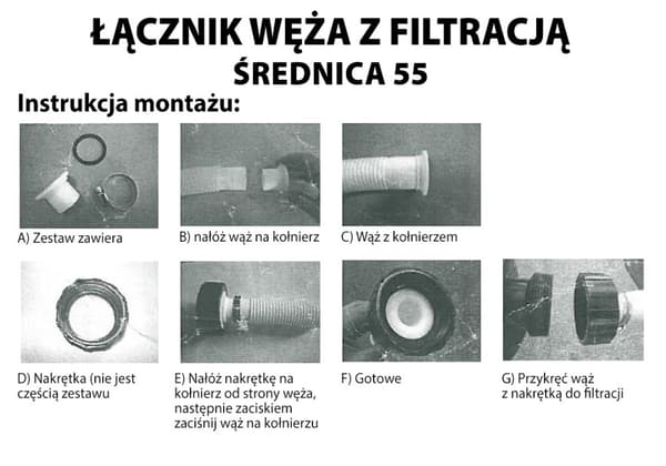 Slangekobling med filtrering II diameter 55 mm