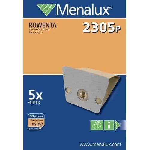 Menalux 2305 P Paket med 5 papperspåsar för Rowenta dammsugare (Import Tyskland)...