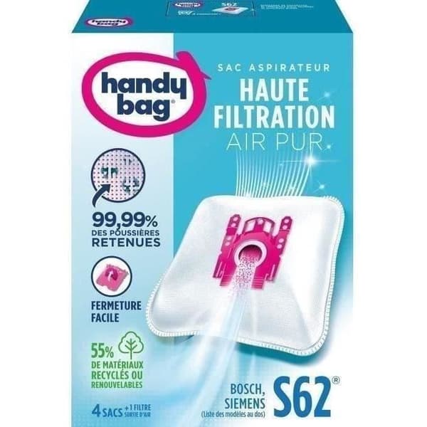 Handy bag® S62® dammsugarpåsar - Bosch, Siemens - Högfiltrering