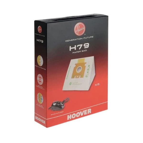 Paket med 5 H79 papperspåsar för Space Explorer Hoover 35601745 Dammsugare