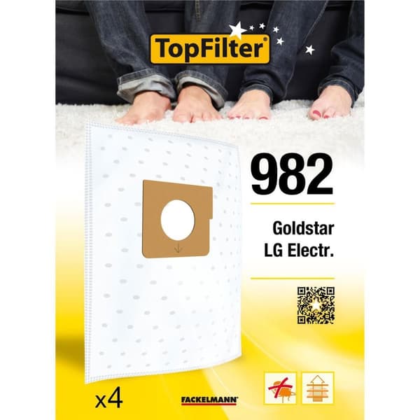Set med 4 dammpåsar för Goldstar och LGE TopFilter Premium ref. 64982