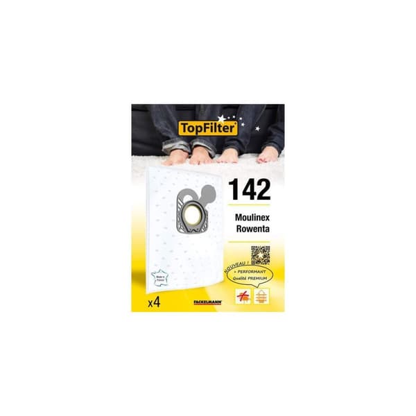 Set med 4 Rowenta och Moulinex TopFilter Premium dammsugarpåsar ref. 64142