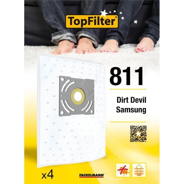 Set med 4 Samsung och Dirt Devil TopFilter Premium vakuumpåsar ref. 64811