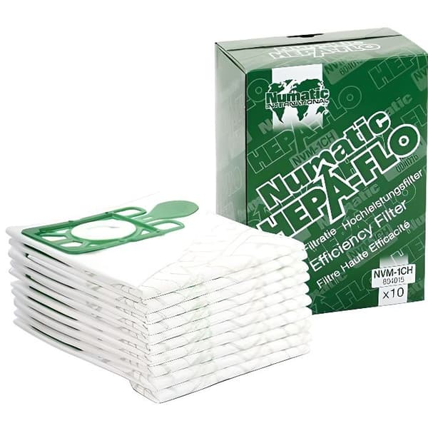 Fickpåse Hepaflo 9L NVM-1CH - Numatic - För dammsugare Henry, Hetty, James och Harry - Set med 10 påsar