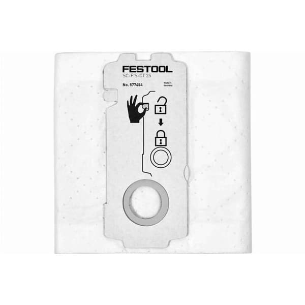 Festool industridammsugartillbehör - 577484 - GMBH SelfClean SC-FIS 25 Filterpåse för CT 25-5 st.