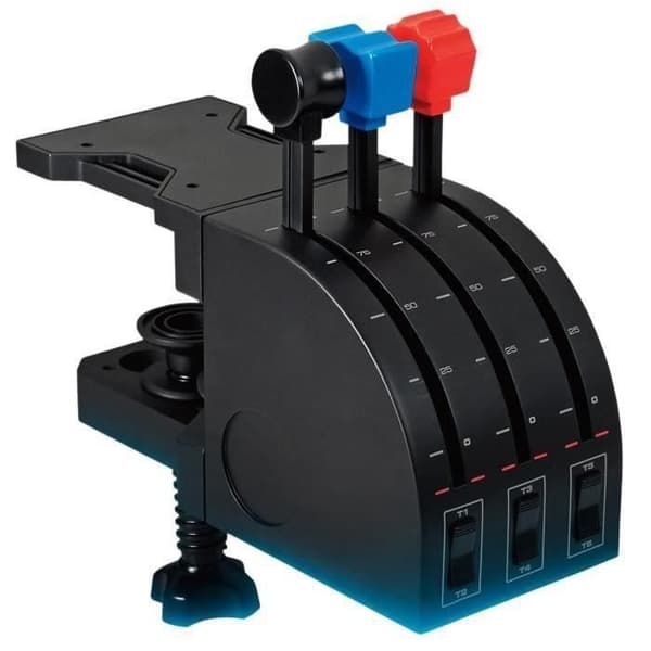 Flygsimulatorkontroll - LOGITECH G - SAITEK Pro Flight - LCD-skärm - 3 dubbelriktade vippbrytare - PC - svart