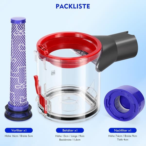 INF Dyson V8 Dam Behållare med Filterbyte