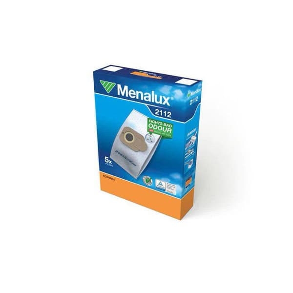 Menalux 2112 - ELEKTROGERÄT - DAMMSUGARE - 5 Dammsugarpåsar för Rowenta ro64, Duraflow-påsar i syntetmaterial, 1 motorfilter