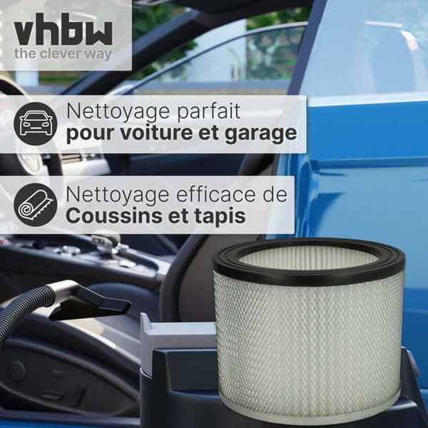 vhbw Patronfilter kompatibel med Rowi RAS 800/18/1 Inox dammsugare - Plisserat filter
