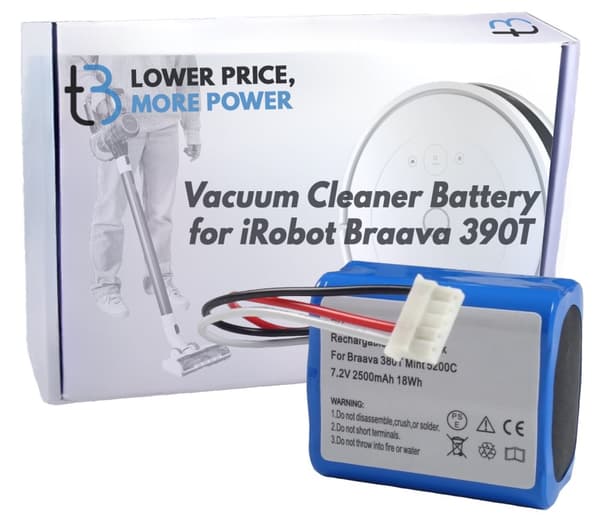 Batteri til iRobot Braava 390T Mint 5200C 2500 mAh 7.2V Ni-Mh