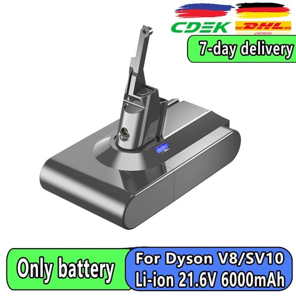 Ersättningsbatteri, hög kapacitet 6000mAh, kompatibelt med V6, V7, V10,V8