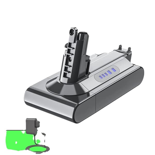 Erstatningsbatteri, høj kapacitet 6000mAh, kompatibel med V6, V7, V10,V10 med oplader