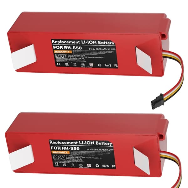 Ersättnings Li-Ion-batteri, 6800mAh kapacitet, kompatibelt med RH-S50,2st