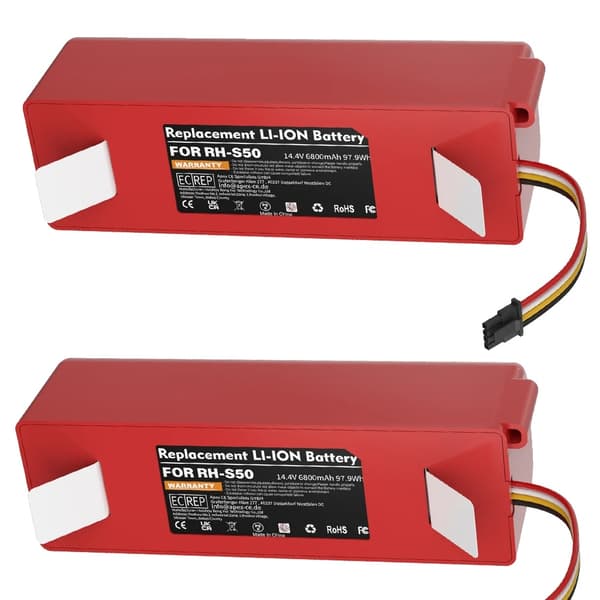 Ersättnings Li-Ion-batteri, 6800mAh kapacitet, kompatibelt med RH-S50,2st