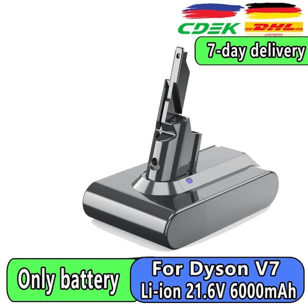 Ersättningsbatteri, hög kapacitet 6000mAh, kompatibelt med V6, V7, V10,V7