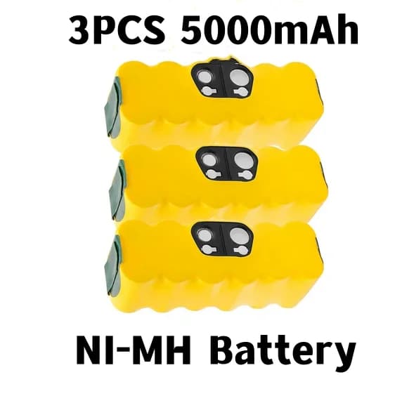 Genopladeligt batteri til iRobot Roomba, 5000mAh kapacitet, kompatibelt med flere modeller,3stk-ye-5.0ah