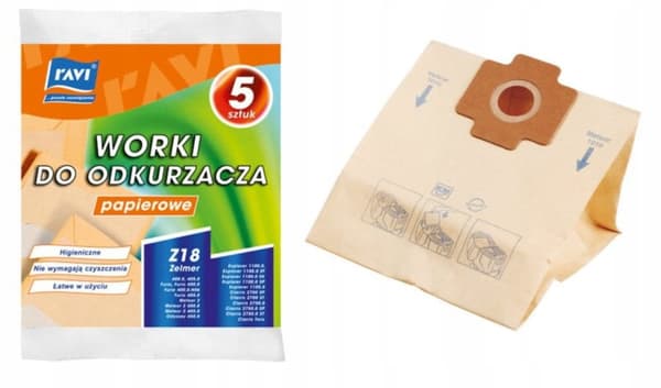 Zelmer Z18 dammsugarpåsar, 5 st