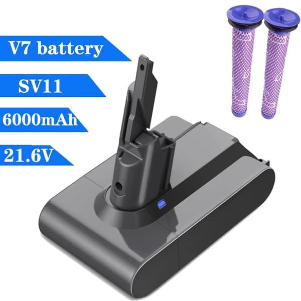 Dyson V7 akku, 6000mAh kapasiteetti, Sony Cell -teknologia, 216V, Musta