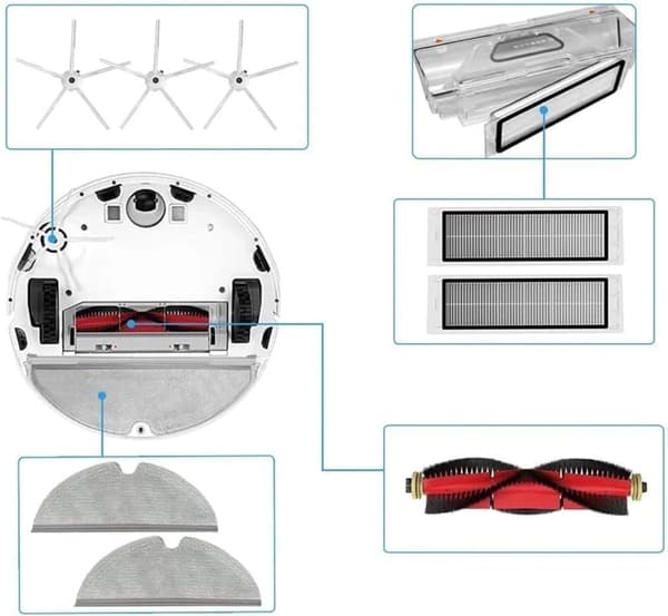 OBOSOE Tillbehör för Roborock S5/S6 – 15-delars Komplett Kit