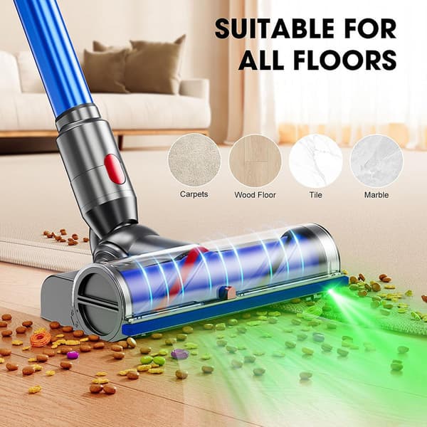 INF Anti-floke grønt lys støvsugerhode for Dyson V7-V11