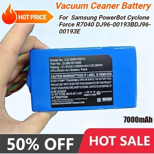 Robotdammsugarbatteri, 21.6V, uppladdningsbart,7000mAh 1Pcs Batteri