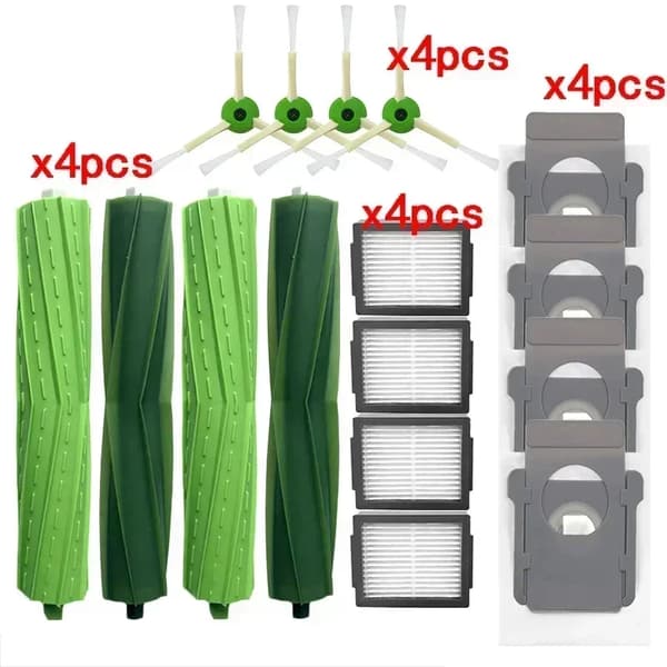 Hepa-suodatin ja sivuharjasetti, yhteensopiva iRobot Roomba E5, E6, E7, I7, I7+, I6, I8, I3, J7, 16 kappaletta,16PCS SET A