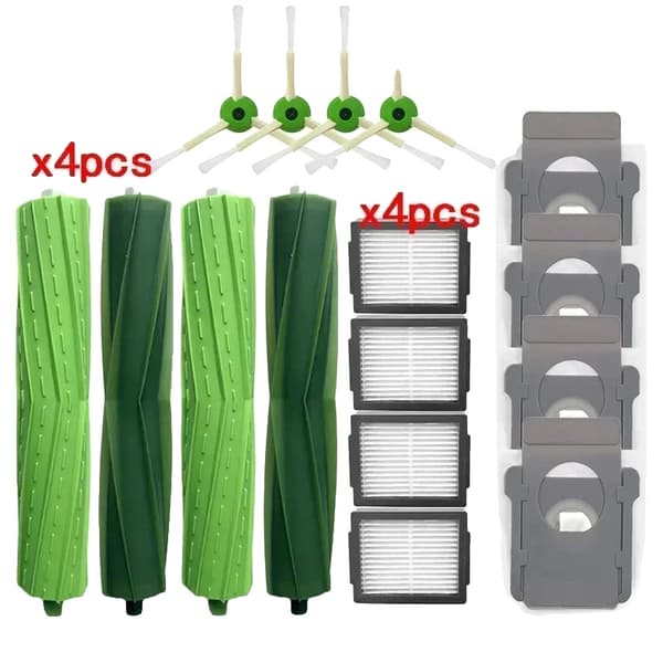 Hepa-suodatin ja sivuharjasetti, yhteensopiva iRobot Roomba E5, E6, E7, I7, I7+, I6, I8, I3, J7, 16 kappaletta,16PCS SET A