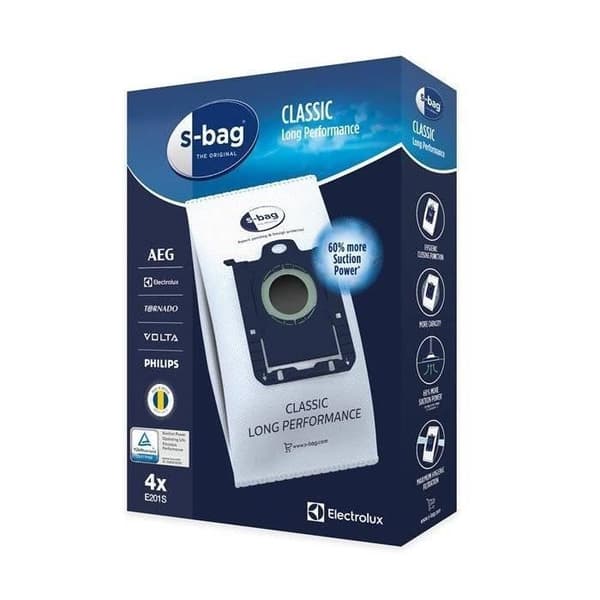 Dammsugarpåsar - ELECTROLUX - E201S - 4 stycken - S-Bag - Filtrering 99% av partiklarna