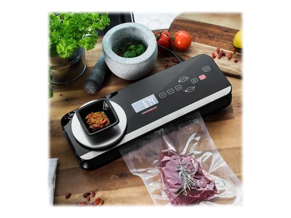Gastroback Design Advanced Scale Pro, Musta, 600 mbar, Tyhjiötiiviste, Kosketus, 29 cm, LCD