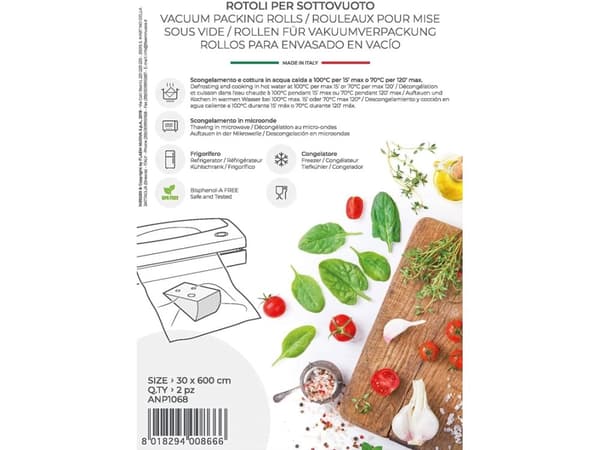 Magic Vac ANP1068, Vakuumforseglingsrull, Preget, 0,25 timer, 2 stykker, 6 m, 30 cm