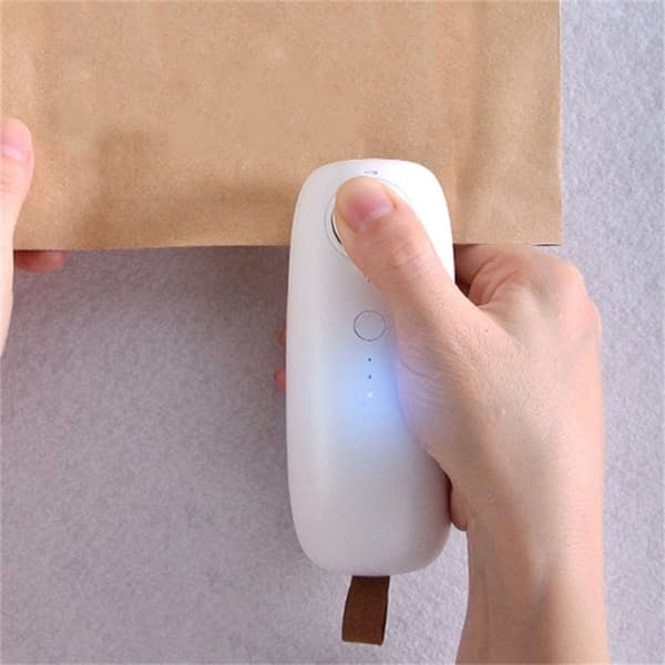 USB Charging Portable Heating Plastic Bag Household Mini Sealing Machine(White)