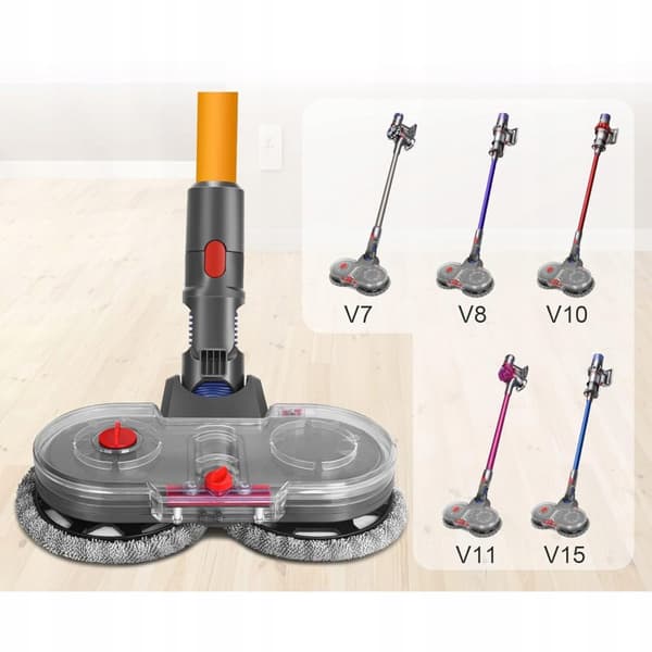Rosfix moppebørste til dyson v7 v8 v10 v11 v15 støvsuger + 2 moppeklude