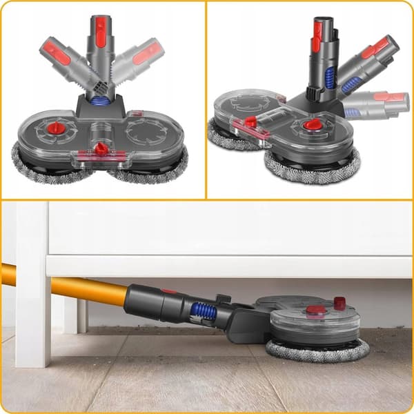Rosfix moppebørste til dyson v7 v8 v10 v11 v15 støvsuger + 2 moppeklude