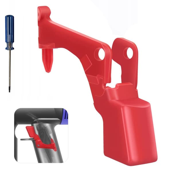 PowerFix Trigger V-Red - Vahvistettu liipaisinpainike Dyson-pölynimurille | V10 | V11 | SV12 | SV14 | Punainen | TORX-ruuvimeisselillä