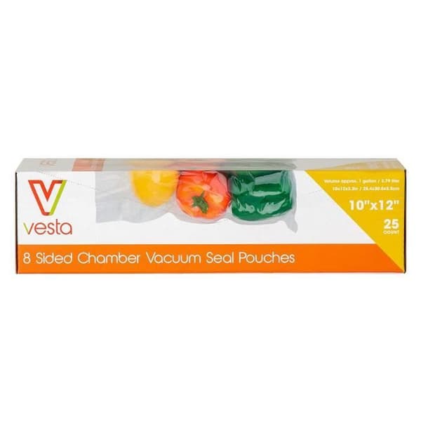 VESTA - Förpackning med 25 vertikala vakuumpåsar (sous vide) - 25 x 30 x 5 cm - Fri från BPA, bly och ftalater