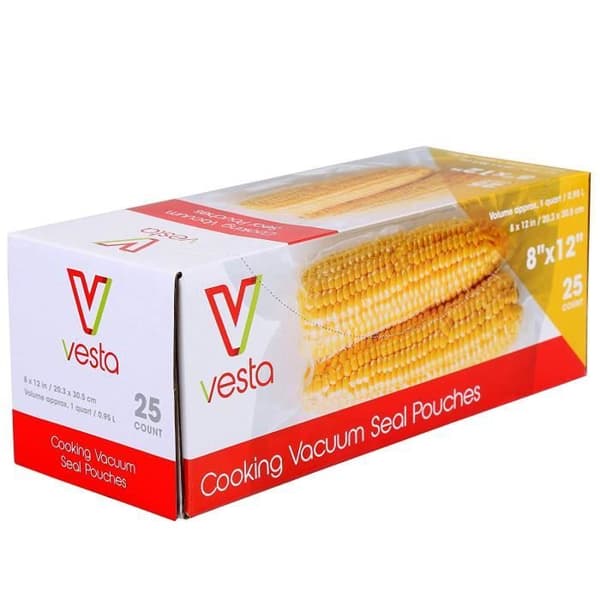 VESTA - Förpackning med 25 vakuumpåsar (sous vide) - 20 x 81 cm - Fri från BPA, bly och ftalater