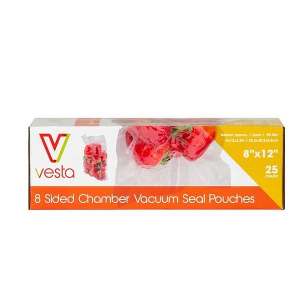 VESTA - Förpackning med 25 vertikala vakuumpåsar (sous vide) - 20 x 30 x 5 cm - Fri från BPA, bly och ftalater