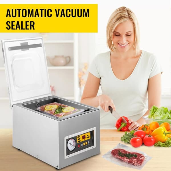 120W 1-4 st/min kommersiell vakuumförseglare med multifunktionell kontrollpanel/transparent glasskydd, fantastisk vakuumeffekt, Omtänksamma detaljer