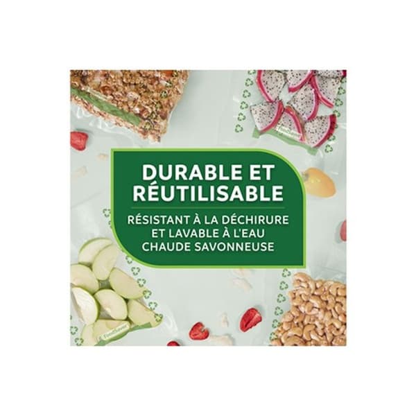 Vakuumförpackningsrullar - FOODSAVER - FSRE2002X01 - Återvinningsbara - 20cm x 4,5m - Förlängd hållbarhet