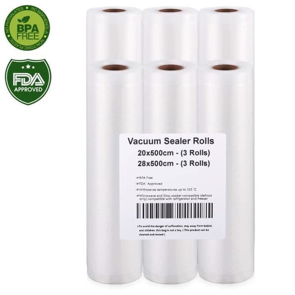 Säckar Sous Vide - ZGEER - Pack av 6 rullar 20x500cm och 28x500cm - BPA-fri - FDA-godkänd