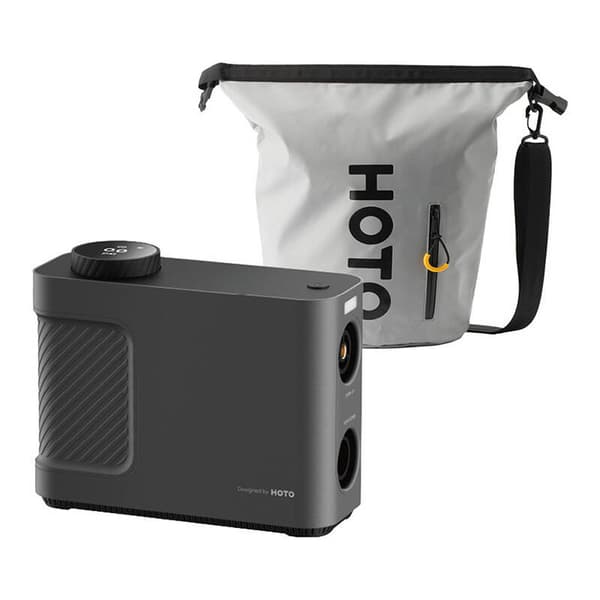 Bærbar kompressor, pumpe HOTO QWCQB002 (3x 2500 mAh, 150 PSI, 350 L, 12V)