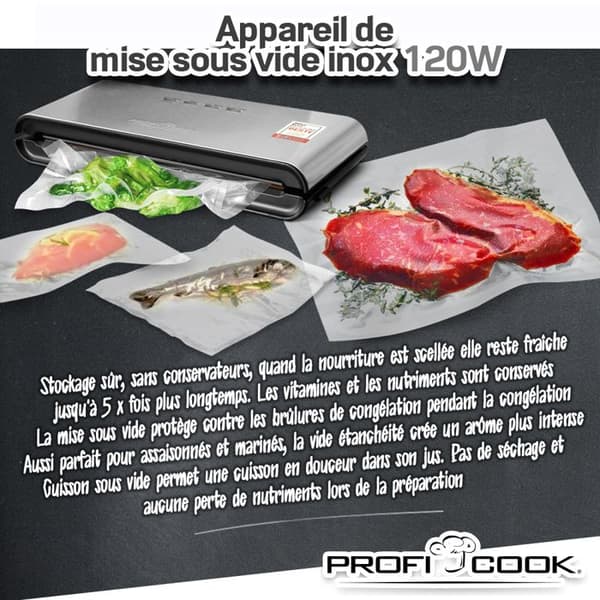 Vakuumförpackare - ProfiCook - PC-VK 1080 - 120 W - Inox - Automatisk