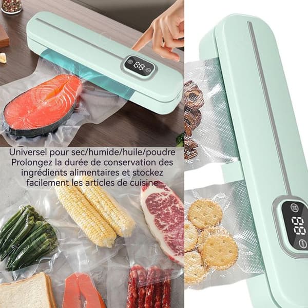 INN tätningsmaskin 62kpa sug 50Hz LCD pekskärm Vattentät våt och torr användning Mini Heat Sealer med 10 påsar
